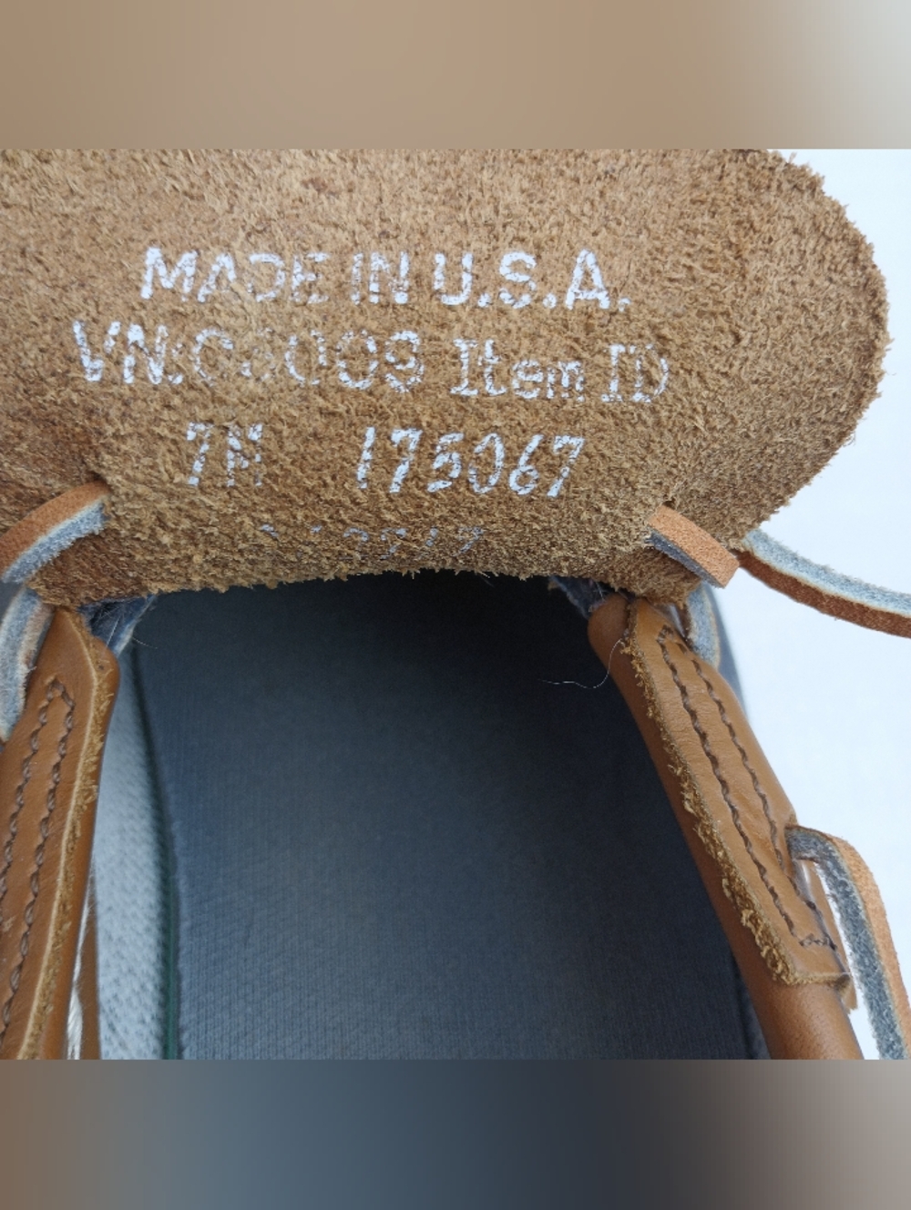 L.L. Bean tan leather &blue rubber low ankle gumshoe duck boot womens sz. 7M - Picture 13 of 15